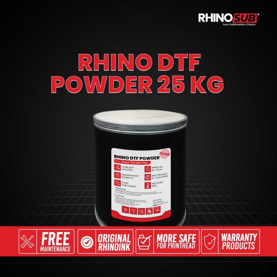 HOT MELT ADHESIVE POWDER PRINTER DTF - HARGA 25 KG RHINO POWDER HQ